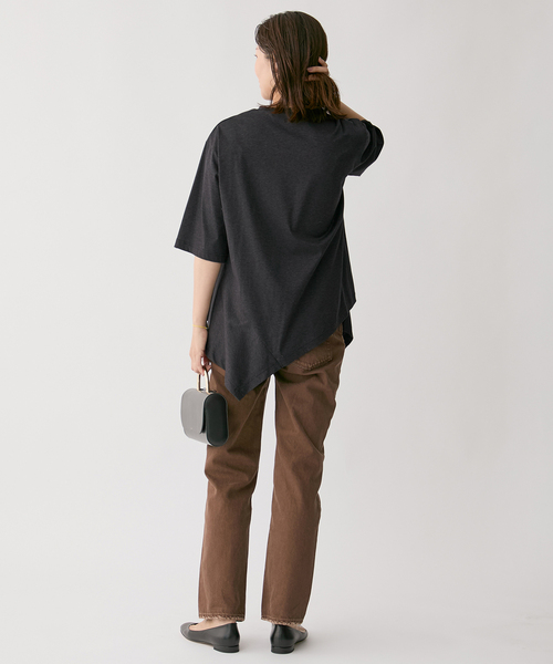 Room no.8(ルームエイト)の「Room no.8 ルームエイト SMOOTH CO DRAPE TOPS SR8S-014(Tシャツ/カットソー・レディース・ホワイト/チャコールグレー・FREE)」の9枚目の写真