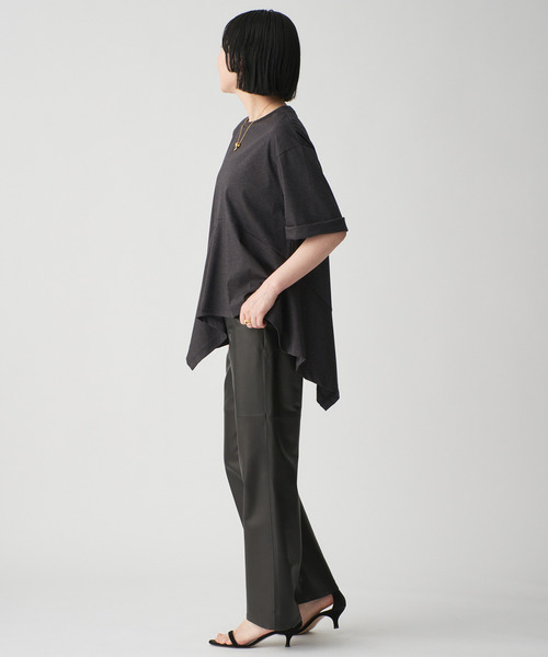 Room no.8(ルームエイト)の「Room no.8 ルームエイト SMOOTH CO DRAPE TOPS SR8S-014(Tシャツ/カットソー・レディース・ホワイト/チャコールグレー・FREE)」の15枚目の写真