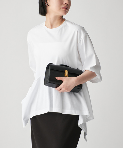 Room no.8(ルームエイト)の「Room no.8 ルームエイト SMOOTH CO DRAPE TOPS SR8S-014(Tシャツ/カットソー・レディース・ホワイト/チャコールグレー・FREE)」の18枚目の写真