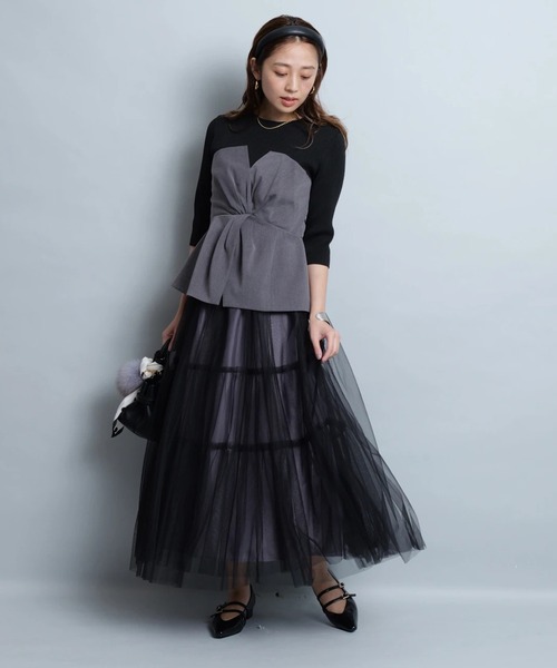 新品タグ付❤️JUSGLITTY ジャスグリッティー ビックカラー ニット JUSGLITTY（ジャスグリッティ）ニット・セーター 紺 サイズ:2(M位