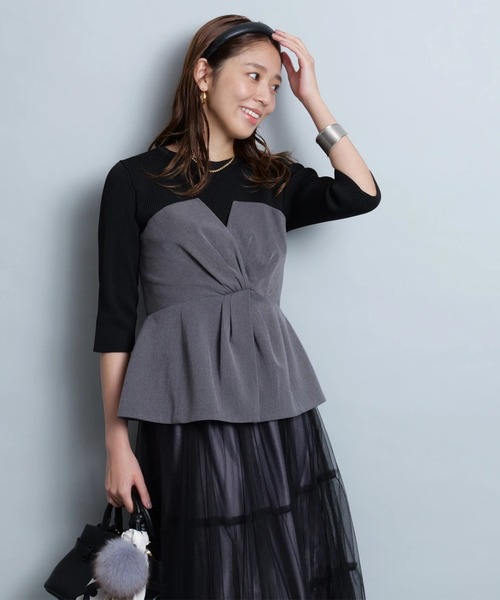 ★新品タグ付★ジャスグリッティー★オフショル風アシメニット★ネイビー★ 人気オフショル風アシメニット！！ | JUSGLITTY Official Blog
