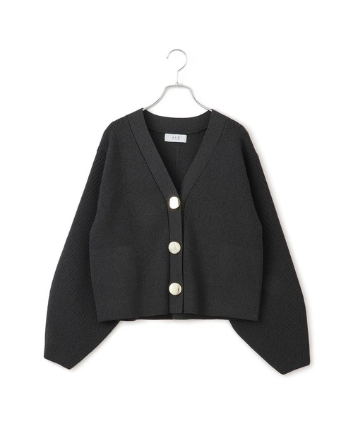 ADAM ET ROPE' セレクトネックウェーブボタンカーディガン WEB限定】・【サステナブル】セレクトネックウェーブボタン