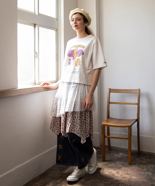 チャイハネ(チャイハネ)の「【チャイハネ】ジポアTシャツ(Tシャツ/カットソー・レディース・ブラック/グリーン/ホワイト・FREE)」の7枚目の写真