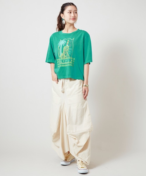 チャイハネ(チャイハネ)の「【チャイハネ】ジポアTシャツ(Tシャツ/カットソー・レディース・ブラック/グリーン/ホワイト・FREE)」の19枚目の写真
