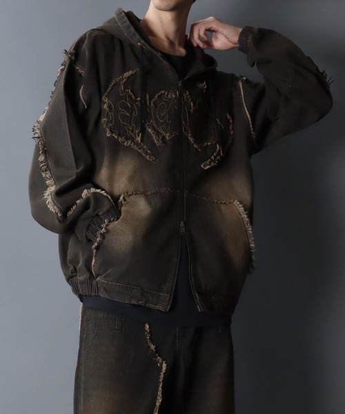 Tanppoppo NIKE リメイクデニムジャケット リメイクパーカー 個性的 Tanppoppo NIKE リメイクデニムジャケット リメイクパーカー 個性的