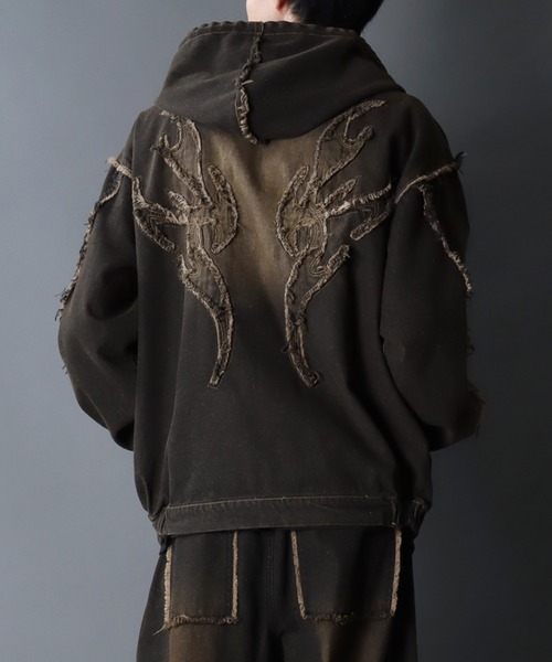 TRIBAL トライバル  ナイロンプルオーバー フーディーL TRIBAL STREET WEAR プルオーバーフーディー【海外仕入れ商品につき