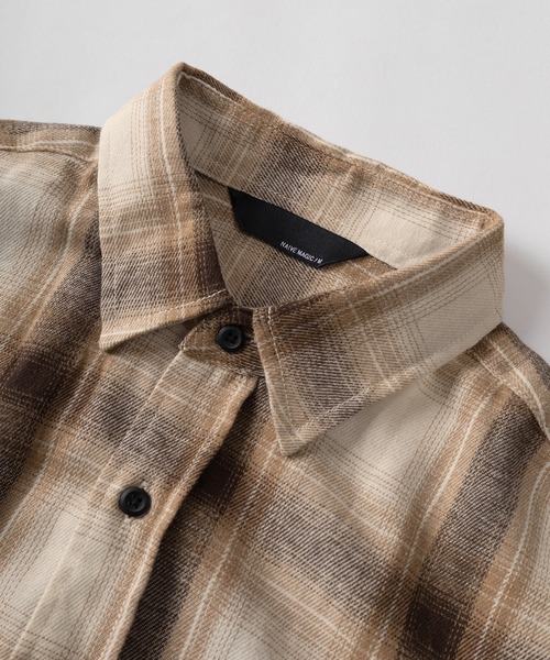 SlashDate(スラッシュデイト)の「【70】オンブレチェックシャツ/ネルシャツ/アメカジ(シャツ/ブラウス・メンズ・ブルー/ブラック/サックスブルー/ホワイト/グリーン/ブラウン/ベージュ・M/L/XL)」の14枚目の写真