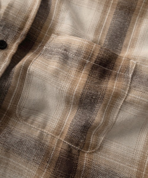 SlashDate(スラッシュデイト)の「【70】オンブレチェックシャツ/ネルシャツ/アメカジ(シャツ/ブラウス・メンズ・ブルー/ブラック/サックスブルー/ホワイト/グリーン/ブラウン/ベージュ・M/L/XL)」の15枚目の写真