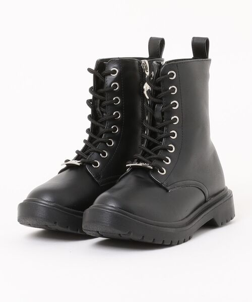 algy（アルジー）の「《ALGY》レースアップブーツ（ブーツ・キッズ・ブラック/ホワイト・21.0cm/22.0cm/20.0cm/23.0cm/24.0cm）」の2枚目の写真