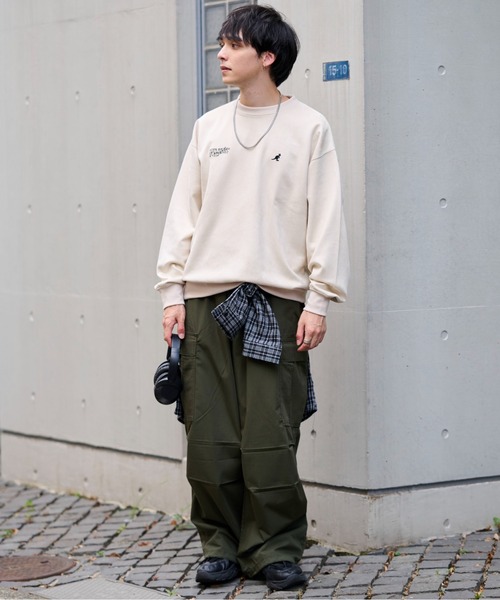 KANGOL(カンゴール)の「【KANGOL】別注フェイクスエードワンポイント刺繍ラグラントップス(スウェット・メンズ・その他1/アイボリー/ブラウン/ネイビー・XL/M/L)」の7枚目の写真