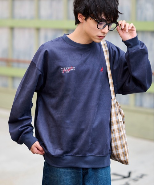 KANGOL(カンゴール)の「【KANGOL】別注フェイクスエードワンポイント刺繍ラグラントップス(スウェット・メンズ・その他1/アイボリー/ブラウン/ネイビー・XL/M/L)」の11枚目の写真