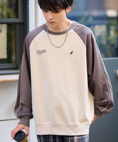 KANGOL(カンゴール)の「【KANGOL】別注フェイクスエードワンポイント刺繍ラグラントップス(スウェット・メンズ・その他1/アイボリー/ブラウン/ネイビー・XL/M/L)」の14枚目の写真