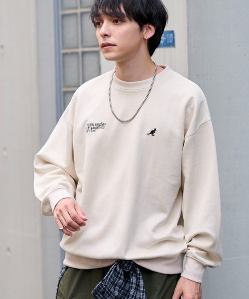KANGOL(カンゴール)の「【KANGOL】別注フェイクスエードワンポイント刺繍ラグラントップス(スウェット・メンズ・その他1/アイボリー/ブラウン/ネイビー・XL/M/L)」の6枚目の写真