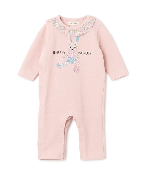 sense of wonder（センスオブワンダー）の「リバティウサクマカバーオール（ロンパース・キッズ・ピンク/ホワイト系・70cm/80ｃｍ）」の2枚目の写真