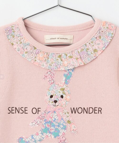 sense of wonder（センスオブワンダー）の「リバティウサクマカバーオール（ロンパース・キッズ・ピンク/ホワイト系・70cm/80ｃｍ）」の8枚目の写真