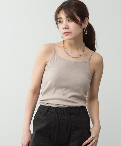 LARU（ラルー）の「プレーンブラトップキャミソール（キャミソール・レディース・グレー系1/ネイビー/チャコールグレー/オフホワイト/カーキ/ブラック/グレー系その他・M/L）」の4枚目の写真