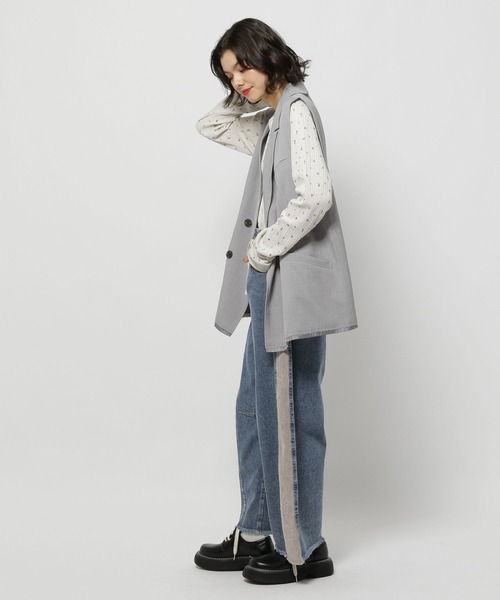 niko and...（ニコアンド）の「テーラードダブルジャケットベスト（ベスト・レディース・グレー/ブラック/ブラウン・FREE）」の5枚目の写真