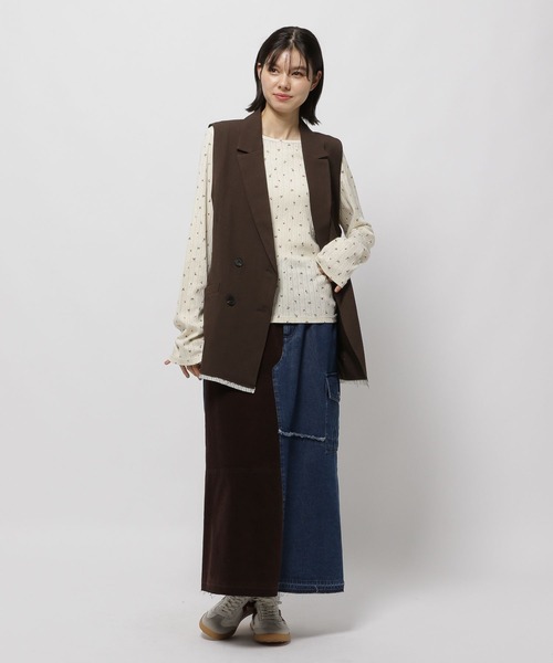 niko and...（ニコアンド）の「テーラードダブルジャケットベスト（ベスト・レディース・グレー/ブラック/ブラウン・FREE）」の10枚目の写真
