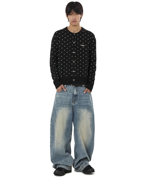 OY(オーワイ)の「『OY/オーワイ』TINY DOT KNIT CARDIGAN/タイニードット ニットカーディガン(カーディガン/ボレロ・レディース・グレー/ブラック・L/M)」の5枚目の写真