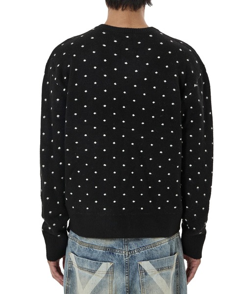 OY(オーワイ)の「『OY/オーワイ』TINY DOT KNIT CARDIGAN/タイニードット ニットカーディガン(カーディガン/ボレロ・レディース・グレー/ブラック・L/M)」の4枚目の写真