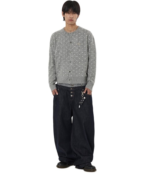 OY(オーワイ)の「『OY/オーワイ』TINY DOT KNIT CARDIGAN/タイニードット ニットカーディガン(カーディガン/ボレロ・レディース・グレー/ブラック・L/M)」の10枚目の写真