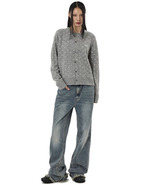 OY(オーワイ)の「『OY/オーワイ』TINY DOT KNIT CARDIGAN/タイニードット ニットカーディガン(カーディガン/ボレロ・レディース・グレー/ブラック・L/M)」の11枚目の写真