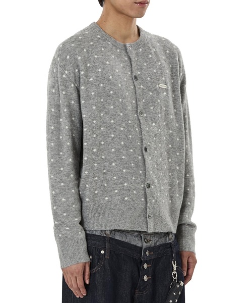 OY(オーワイ)の「『OY/オーワイ』TINY DOT KNIT CARDIGAN/タイニードット ニットカーディガン(カーディガン/ボレロ・レディース・グレー/ブラック・L/M)」の8枚目の写真