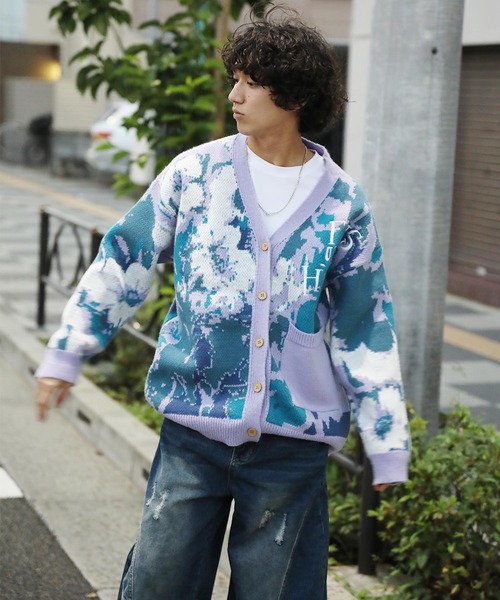 【希少】Luciano Folco カーディガン モヘヤ混 アシンメトリー柄 希少】Luciano Folco カーディガン モヘヤ混 アシンメトリー柄 - メルカリ