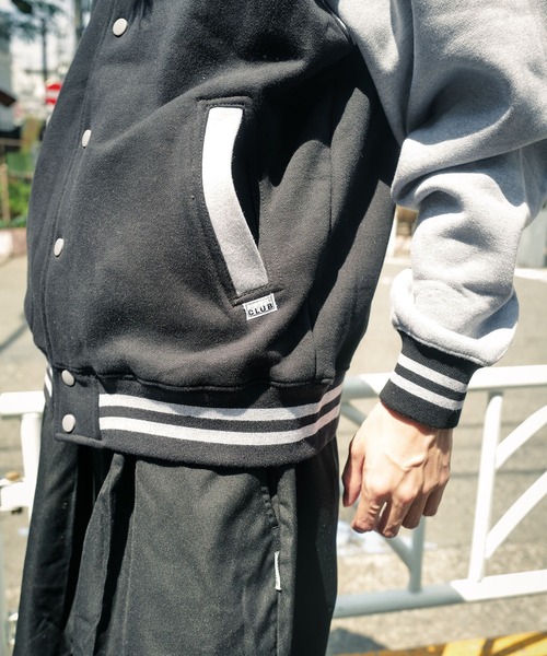 PRO CLUB （プロクラブ）の「【PROCLUB/プロクラブ】VARSITY BASEBALL FLEECE JACKET ヘビーウェイトスウェットベースボールフリースジャケット PCB124（スタジャン・メンズ・スミクロ/ブラック/ネイビー・LARGE/MEDIUM/XX-LARGE/X-LARGE）」の15枚目の写真