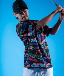 /STARTER GOLF/スターターゴルフ STARTERロゴパターン 総柄モックネック半袖Tシャツメンズ レディース ユニセックス SG-123003