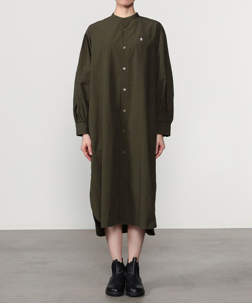 GYMPHLEX（ジムフレックス）の「Gymphlex | タイプライター バンドカラーワンピース WOMEN（ワンピース・レディース・ブラウン/チャコール・12）」の13枚目の写真