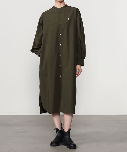 GYMPHLEX（ジムフレックス）の「Gymphlex | タイプライター バンドカラーワンピース WOMEN（ワンピース・レディース・ブラウン/チャコール・12）」の20枚目の写真