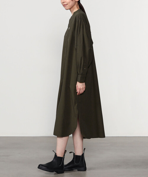 GYMPHLEX（ジムフレックス）の「Gymphlex | タイプライター バンドカラーワンピース WOMEN（ワンピース・レディース・ブラウン/チャコール・12）」の18枚目の写真