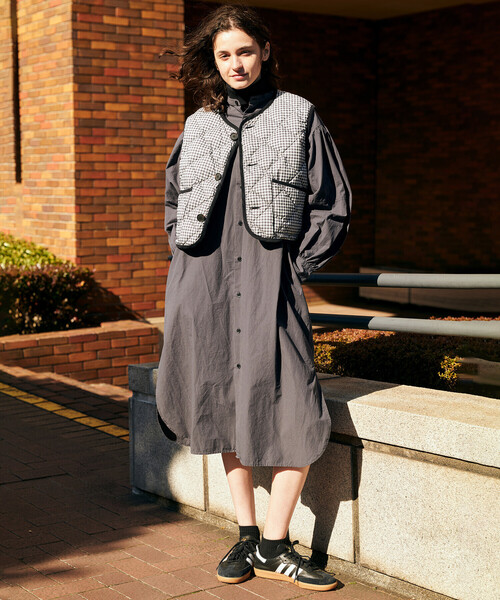 GYMPHLEX（ジムフレックス）の「Gymphlex | タイプライター バンドカラーワンピース WOMEN（ワンピース・レディース・ブラウン/チャコール・12）」の17枚目の写真