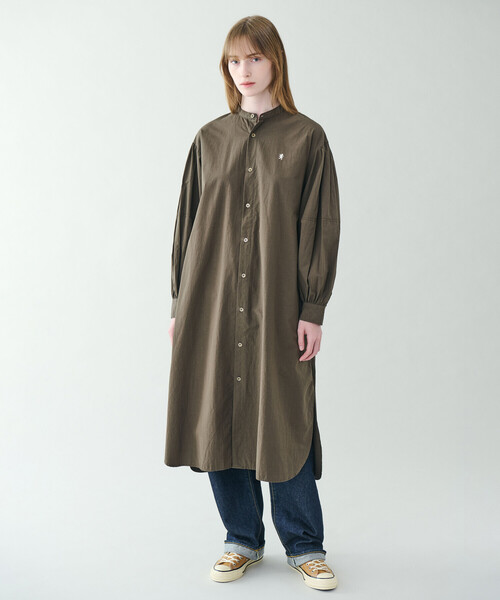 GYMPHLEX（ジムフレックス）の「Gymphlex | タイプライター バンドカラーワンピース WOMEN（ワンピース・レディース・ブラウン/チャコール・12）」の15枚目の写真