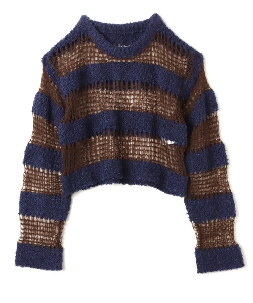 atmos pink（アトモスピンク）の「atmos pink Border Knit Top / アトモス ピンク ボーダー ニット トップ（ニット/セーター・レディース・ブラック/グリーン/ネイビー・FREE）」の3枚目の写真