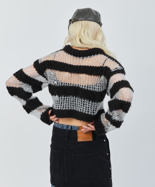 atmos pink（アトモスピンク）の「atmos pink Border Knit Top / アトモス ピンク ボーダー ニット トップ（ニット/セーター・レディース・ブラック/グリーン/ネイビー・FREE）」の20枚目の写真