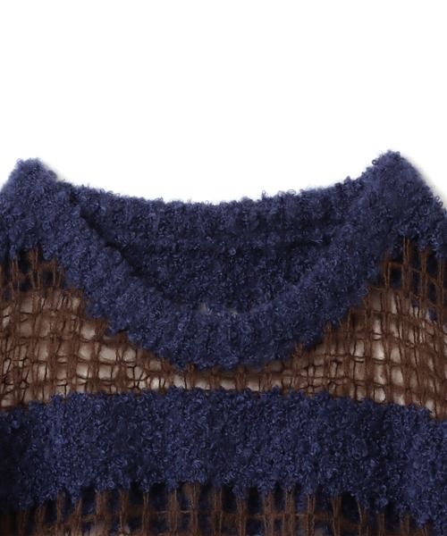 atmos pink（アトモスピンク）の「atmos pink Border Knit Top / アトモス ピンク ボーダー ニット トップ（ニット/セーター・レディース・ブラック/グリーン/ネイビー・FREE）」の7枚目の写真