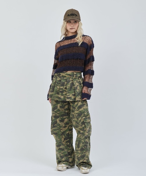 atmos pink（アトモスピンク）の「atmos pink Border Knit Top / アトモス ピンク ボーダー ニット トップ（ニット/セーター・レディース・ブラック/グリーン/ネイビー・FREE）」の13枚目の写真