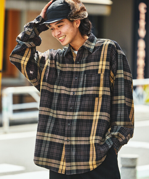 NAUTICA（ノーティカ）の「NAUTICA/ノーティカ ウォッシュド ビックチェック ヘビーコットン ネルシャツ（シャツ/ブラウス・メンズ・グリーン/ネイビー/オリーブ・MEDIUM/LARGE/X-LARGE）」の10枚目の写真