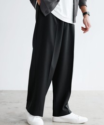 SPU | 防シワ・ストレッチ/セミワイドシルエットワンタックセンタープレススラックス(スラックス)
