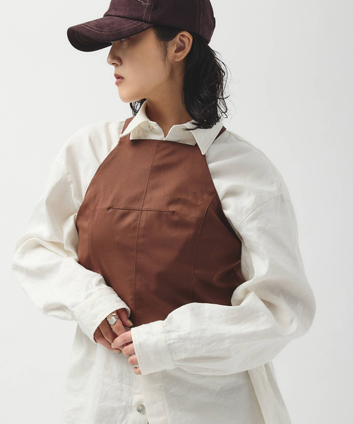 JOURNAL STANDARD（ジャーナルスタンダード）の「別注【MIKA KASAI】SLANK WOOL BUSTIER（その他トップス・レディース・ブラウン/チャコールグレー・FREE）」の19枚目の写真