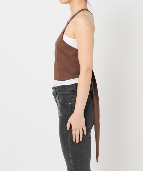 JOURNAL STANDARD（ジャーナルスタンダード）の「別注【MIKA KASAI】SLANK WOOL BUSTIER（その他トップス・レディース・ブラウン/チャコールグレー・FREE）」の4枚目の写真