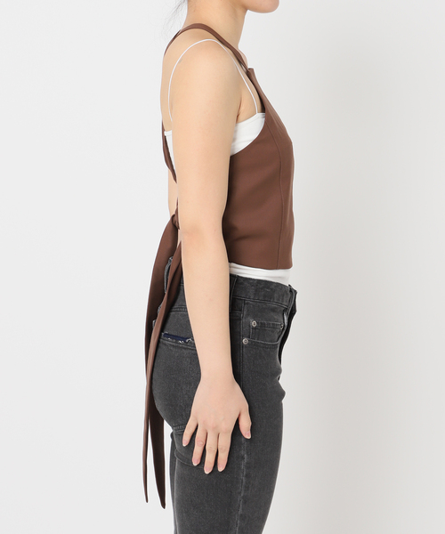 JOURNAL STANDARD（ジャーナルスタンダード）の「別注【MIKA KASAI】SLANK WOOL BUSTIER（その他トップス・レディース・ブラウン/チャコールグレー・FREE）」の6枚目の写真