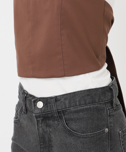 JOURNAL STANDARD（ジャーナルスタンダード）の「別注【MIKA KASAI】SLANK WOOL BUSTIER（その他トップス・レディース・ブラウン/チャコールグレー・FREE）」の8枚目の写真