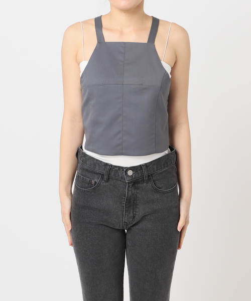 JOURNAL STANDARD（ジャーナルスタンダード）の「別注【MIKA KASAI】SLANK WOOL BUSTIER（その他トップス・レディース・ブラウン/チャコールグレー・FREE）」の10枚目の写真