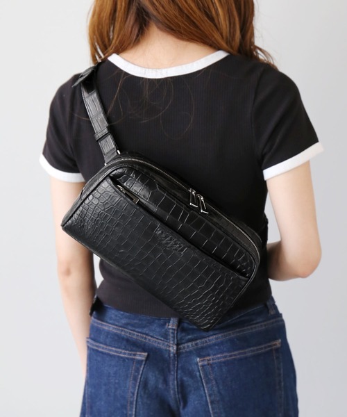 sankyo shokai(サンキョウショウカイ)の「ナイル クロコダイル ボディバッグ ショルダーバッグ(ショルダーバッグ・レディース・キャメル/ブラック/グレー/ブルー・FREE)」の8枚目の写真