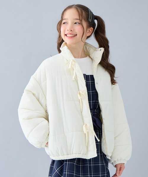 セール】スタンドカラー中綿リボンブルゾン（ブルゾン）｜Amourire