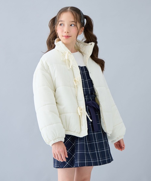 セール】スタンドカラー中綿リボンブルゾン（ブルゾン）｜Amourire