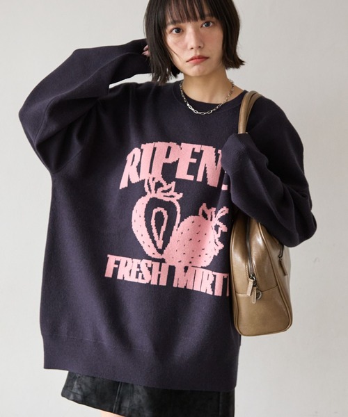 PBLIM（ページボーイリム）の「《UNISEX》フードジャガードニット（ニット/セーター・レディース・グレー系その他/ブラウン系その他/ベージュ系その他/ブルー系その他・FREE）」の4枚目の写真